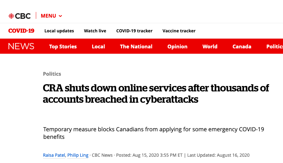 CRA shuts down online services after thousands of accounts breached in  cyberattacks