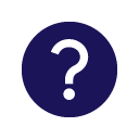 Icon of question mark in blue.