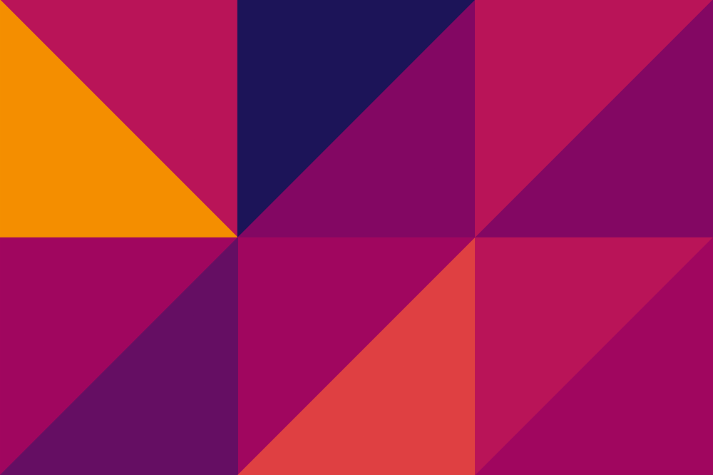 A poly grid in brand colors.