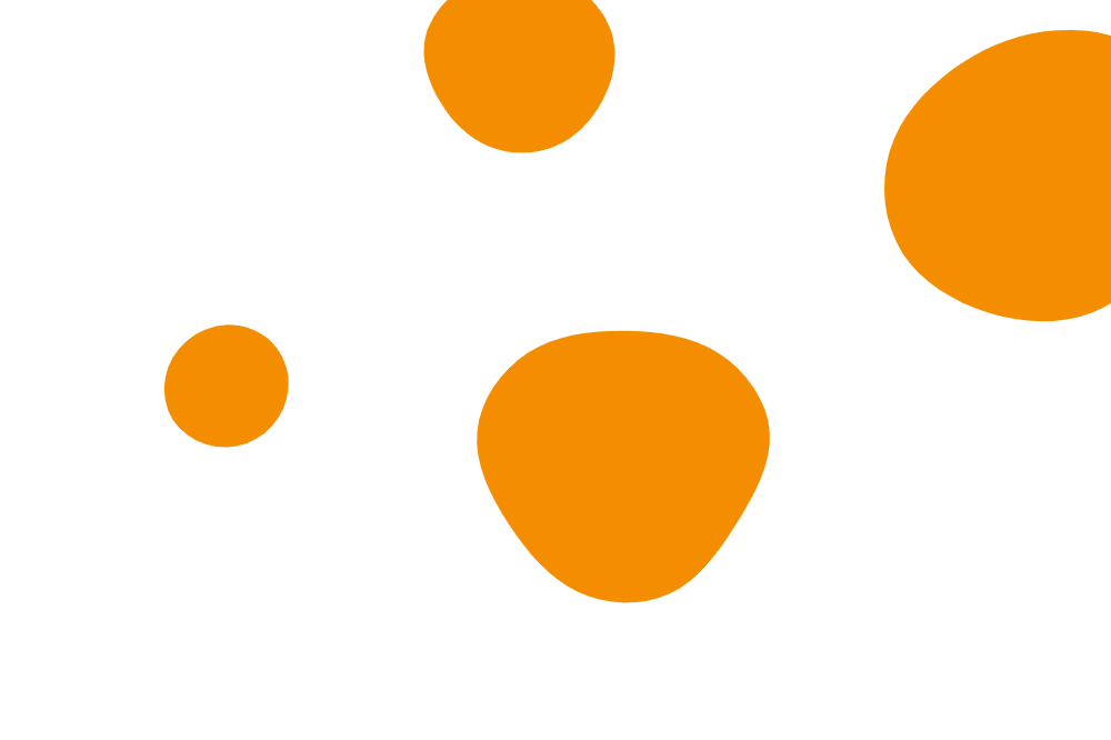 Illustration of circular solid blobs in orange.